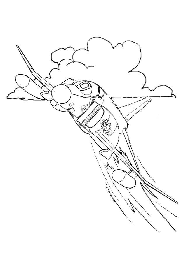 Coloriage avion A  rA©action